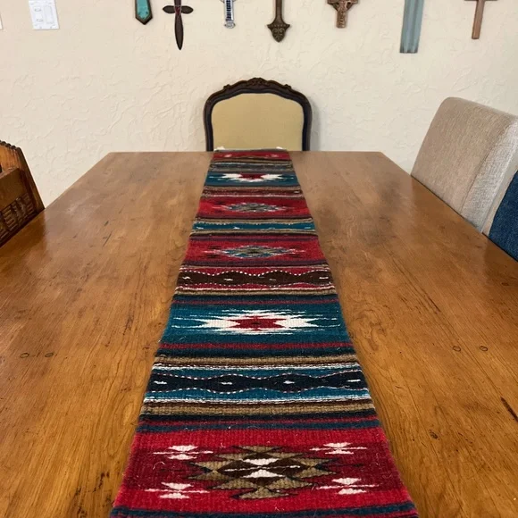 Beautiful Vintage Mexican/SW Style Table Runner 100% Wool - Picture 2 of 10